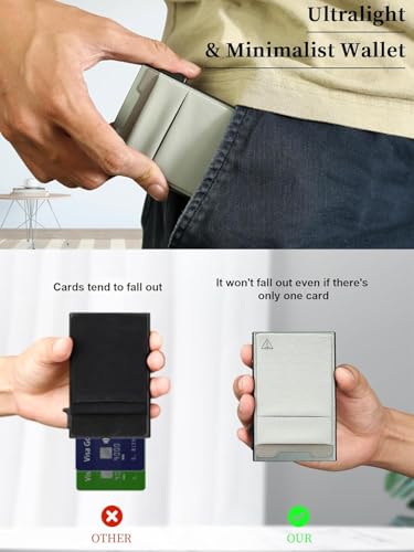 Credit Card Holder Wallet for Mens (6 Count)