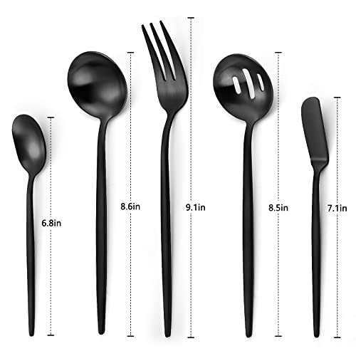 Matte Black Serving Silverware Set (4 Count)