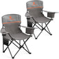2 Pack Folding Camping Chair with Cooler Bag & Lumbar Support (2 Count)