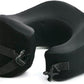 C CUSHION LAB Extra Support Travel Pillow, Award-Winning Patented Ergonomic Design for Chin & Neck Support Memory Foam Neck Pillow, Compact Airplane Pillow for Traveling, Flight, Car (Black, Large)