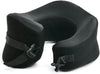 C CUSHION LAB Extra Support Travel Pillow, Award-Winning Patented Ergonomic Design for Chin & Neck Support Memory Foam Neck Pillow, Compact Airplane Pillow for Traveling, Flight, Car (Black, Large)