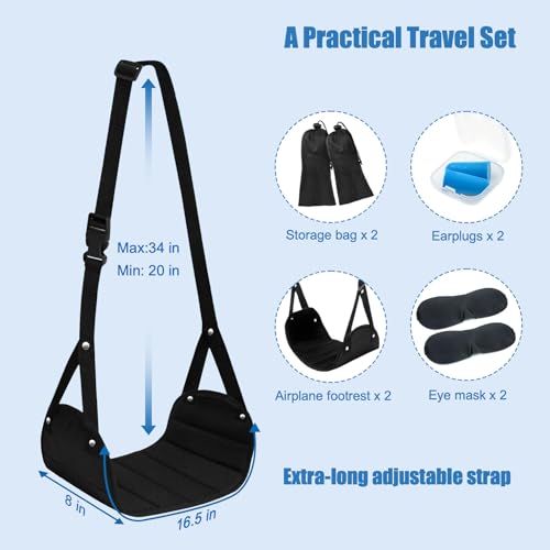 2 Pack Foot Hammock for Plane Travel (2 Count)
