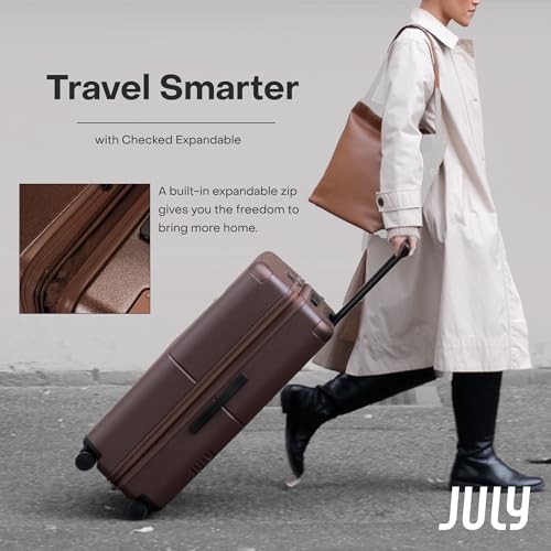 Checked Expandable Suitcase