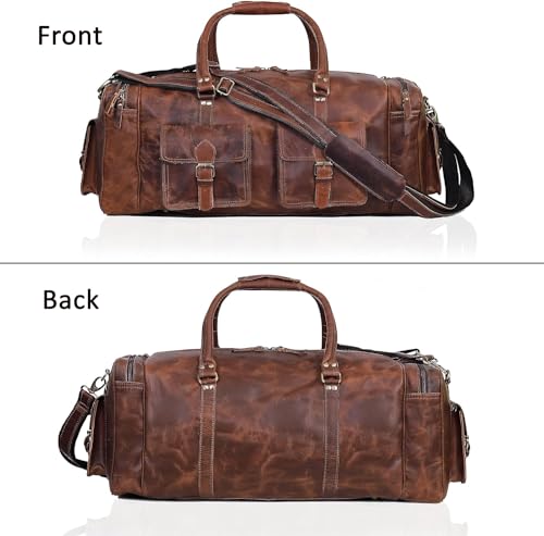 Large duffel bags for men holdall leather travel bag overnight gym sports weekend bag 32 Inch