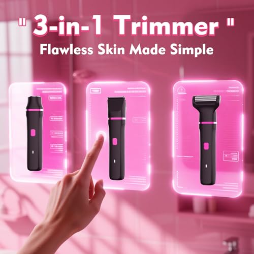 3-in-1 Bikini Trimmer for Women, Razors for Shaving, Body Shaver