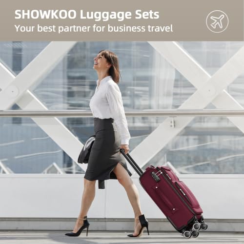 Luggage Sets 3 Piece Softside Expandable Durable Suitcase Sets (3 Count)