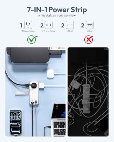100W GAN Ultra Travel Power Strip (7 Count)