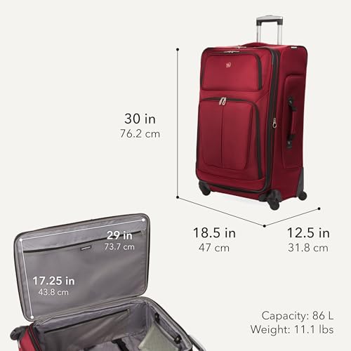 Sion Softside Expandable Spinner Luggage Durable Lightweight Travel Suitcase