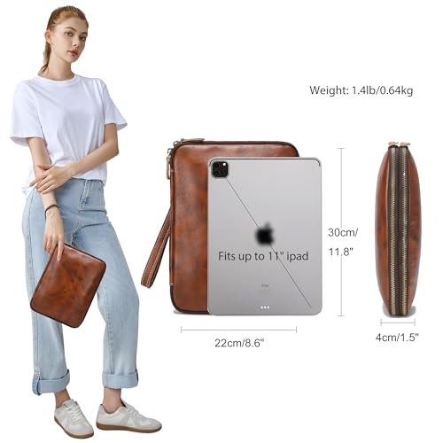 Full Grain Leather Travel Cable Accessories Bag