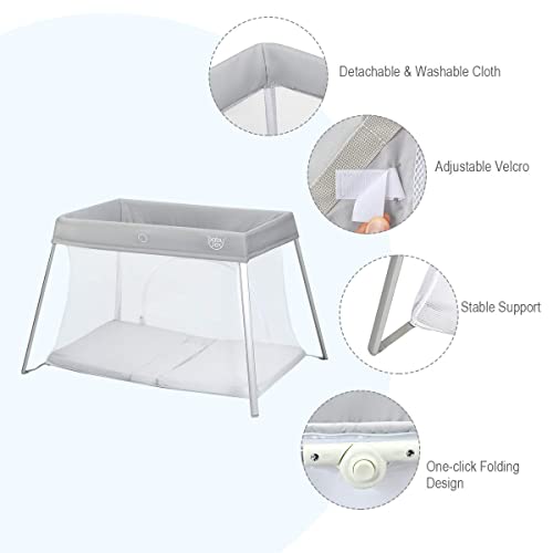 2 in 1 Travel Crib with Side Zipper