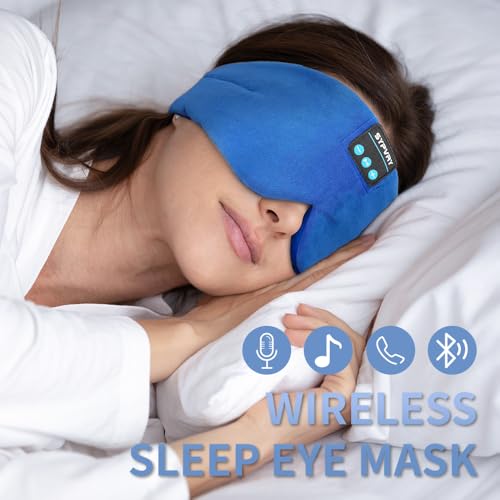 Sleep Mask Bluetooth 5.4 Headphones Soft Wireless Headband Eye Mask Blackout with Microphone