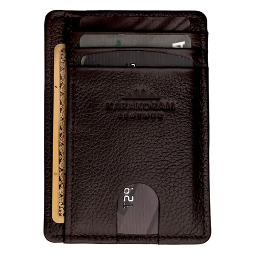 LEATHER Handcrafted Front Pocket Credit Card Holder with RIFD Blocking