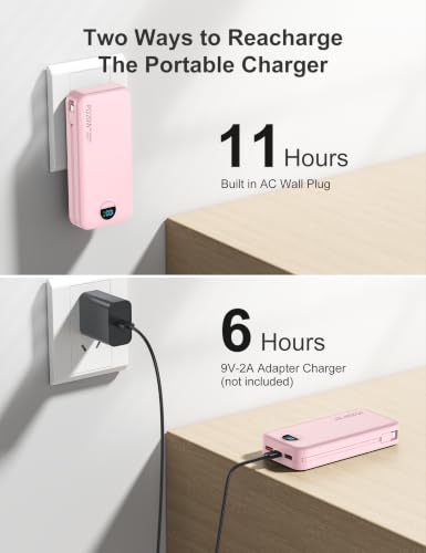 20000mAh Ultra Portable Charger Power Bank with inBuilt Cables&AC Wall Plug
