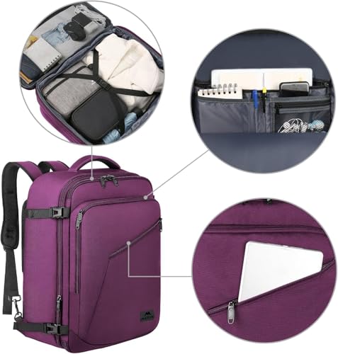 Purple Carry on Backpack for Women