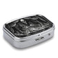 Metal 2 Compartment Pill Organizer Travel Friendly Portable Compact Pill Box Cute Pill Case to Hold Vitamins