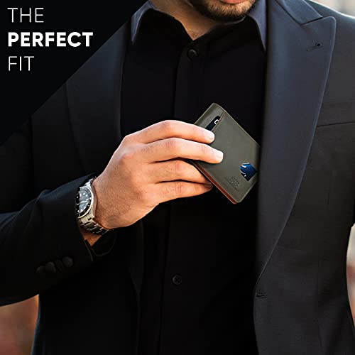 RFID Blocking Slim Bifold Genuine Leather Thin Minimalist Front Pocket Wallets for Men Billfold Wallet Men Gift