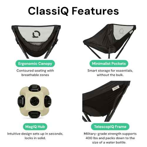ClassiQ 2 Pack Camping Chairs with Free Carry Bag