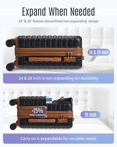 Luggage Sets 3 Pcs Suitcase with Wheel (3 Count)