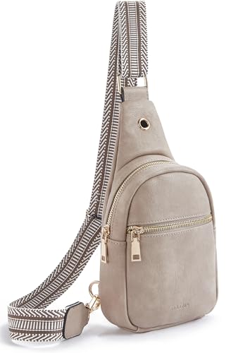 Small Sling Bag for Women Leather Crossbody Fanny Packs Chest Bag for Women