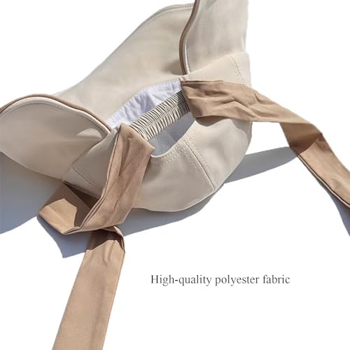 Wide Brim Hats for Woman Foldable Hats Sun Hats for Women uv Protection Bowknot Fishing hat Adjustable hat with Ponytail Hole Beige