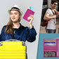 Deluxe Personalized Monogrammed Hot Pink RFID Leather Passport Wallet