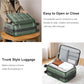 26 Inch Large Expandable Checked Luggage Hard Shell Suitcase Dark Green