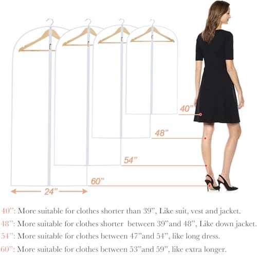Garment Bag Clear for Long Dress (6 Count)