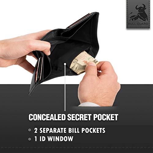 Genuine Nappa Leather Trifold Wallet For Men RFID And ID Window