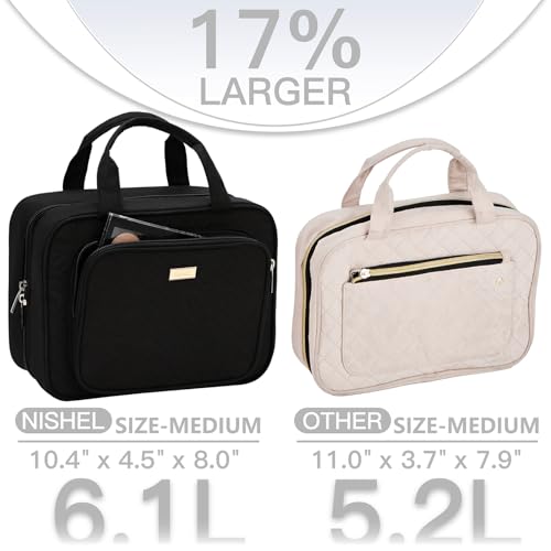 Travel Toiletry Bag for Women Hanging Organizer Makeup Case Pockets