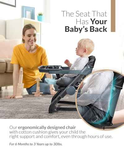 Feed Me 3-in-1 Travel High Chair Booster Seat - Bubble Black