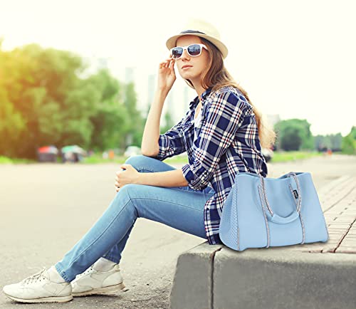 Neoprene Multipurpose Beach Bag Tote with Inner Zipper Pocket