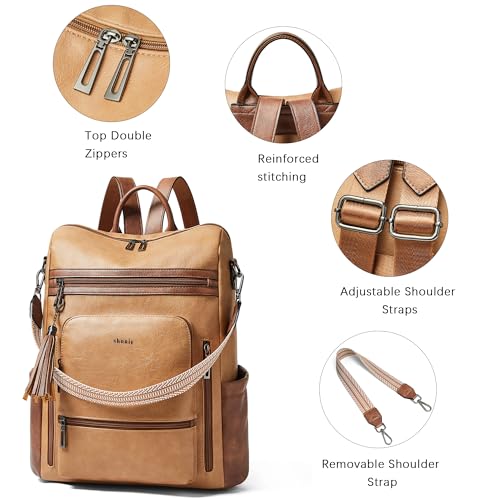Vegan Leather Laptop Backpack for Women 15.6 inch Work Backpack Fashion Travel Backpack Purse for Business College