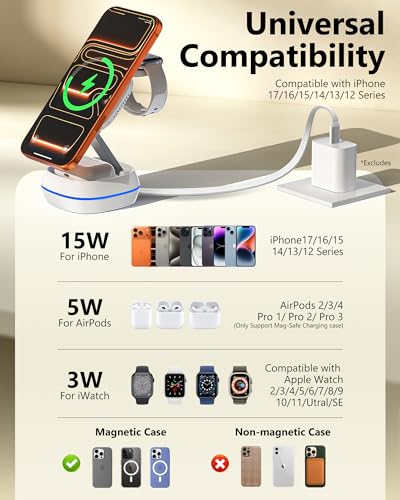MFI Certified 3 in 1 Magsafe Wireless Charging Station