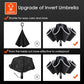 Inverted Umbrella Large Windproof Umbrellas for Rain Sun Travel Umbrella Compact with Reflective Stripe (2 Count)
