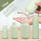 10oz 4Pcs Green Plastic Refillable Travel Shampoo and Conditioner Bottles Plastic Refillable Travel Shampoo Bottles with Flip Cap Shampoo and Conditioner Dispenser (4 Count)