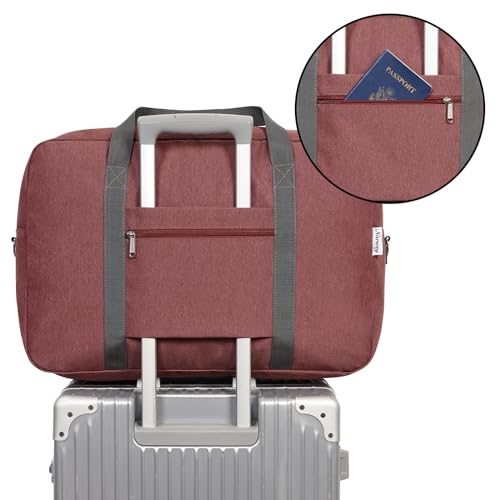 For United Airlines Foldable Carry on Bag 22x14x9 Travel Duffel Bag Packable luggage Duffle for Women and Men 40L