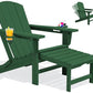 HDPE Folding Adjustable Adirondack Chair with Footrest