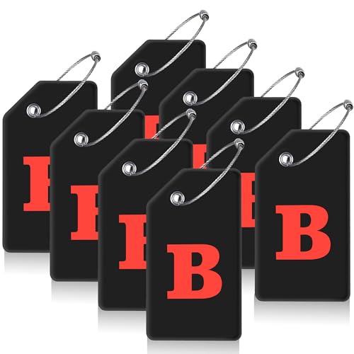 8 Pack Initial Luggage Tags for Suitcases Airplane Travel Essentials (8 Count)