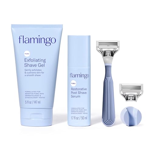 Pubic Hair Razor for Women with Shave Gel and Post Shave Serum