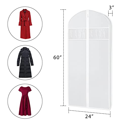 Long Dress Garment Bags for Storage Clear Coat Cover Bag 60 in