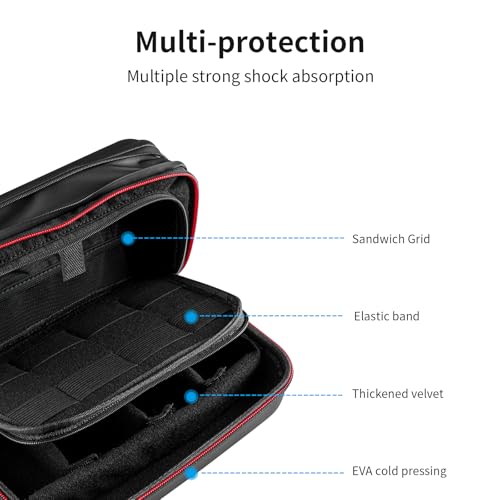 Large Carry Case Carrying Travel Bag for GoPro Max Hero 13 12 11 10 9 8 7 6 5 DJI Action 3 4 5 Osmo Pocket 3 Insta360 X3 X4 X5 Go3 Ace Pro AKASO Battery Charger Strap Mount Accessories