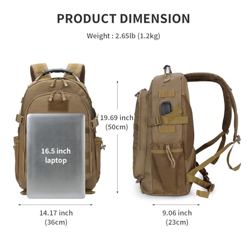 Military Tactical Backpack 40L Large Army 3 Day Assault Pack Molle Bag Backpacks WR Hunting Rucksack Assault Pack