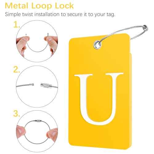 2 Pack Initial Luggage Tags for Suitcases Airplane Travel Essentials (2 Count)