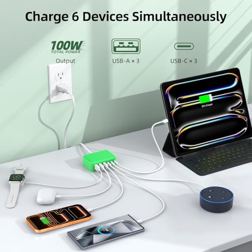 100W 6 in 1 USB Charger