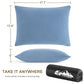 Memory Foam Travel Pillow Compressible Camping Pillow for Sleeping Shredded Memory Foam Pillow Compact Firm Supportive Travel Pillow for Adults Kids Outdoor Hiking Essential Gear Blue