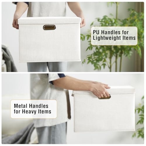 17" Large Fabric Storage Box with Lids (3 Count)