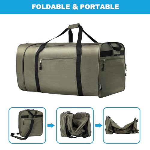 100L Foldable Rolling Duffel Bag with 2 Wheels