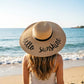 Big Straw Sun Hats for Women Floppy Foldable Roll up Beach Cap Sun Hat UPF 50+ Vacation Honeymoon Embroidered Hat