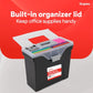 Portable File Box Storage Organizer