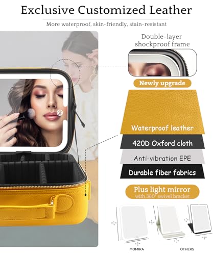 Travel Makeup Bag Cosmetic Bag with Lighted Mirror
